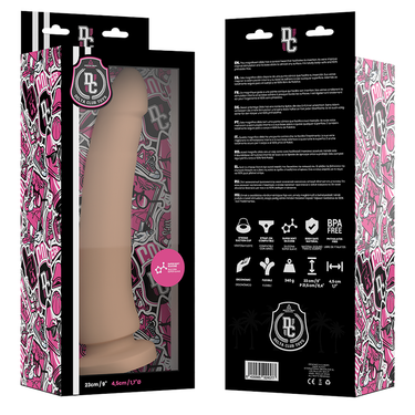 Dildo in Silicone Medicale USA, Sicuro, Pelle Naturale, 23 cm